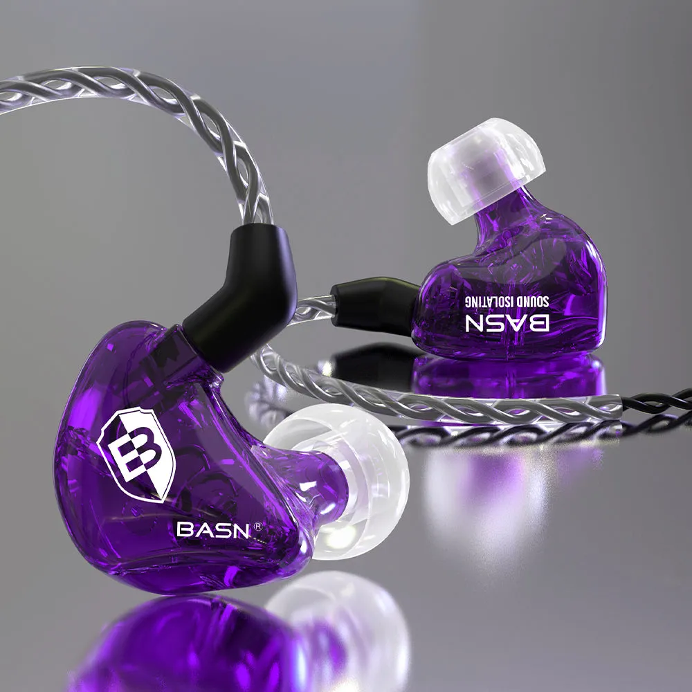 BASN Bsinger PRO In Ear Monitor Headphones (Purple)