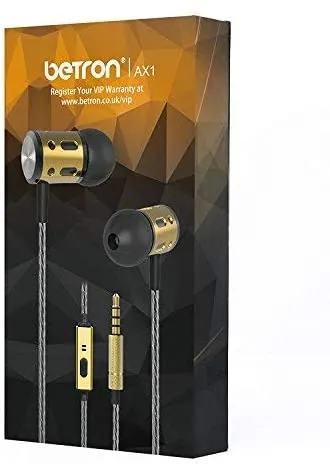 Betron AX1 Earphone with Microphone Bass Driven Sound Noise Isolating Earbuds iPhone iPad Samsung