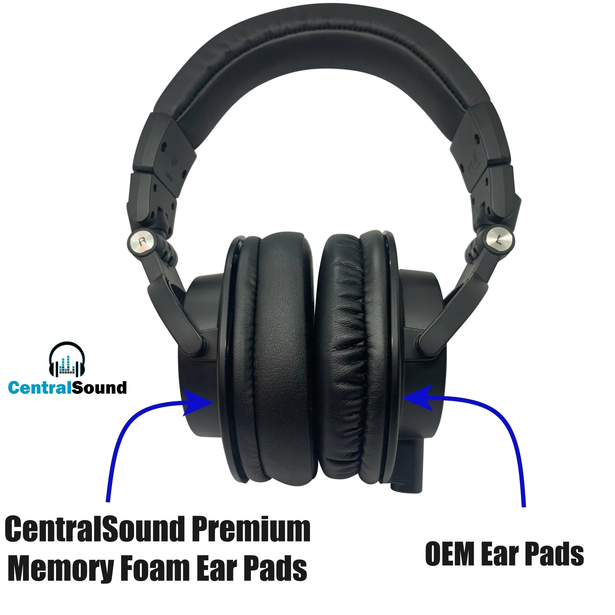 CentralSound Premium Foam Ear Pad Cushions for Audio-Technica M Series Headphones