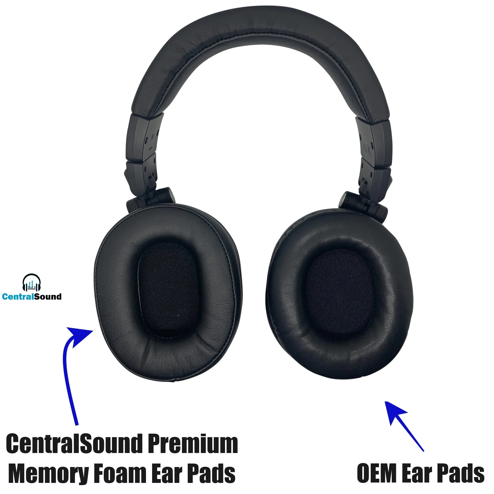 CentralSound Premium Foam Ear Pad Cushions for Audio-Technica M Series Headphones