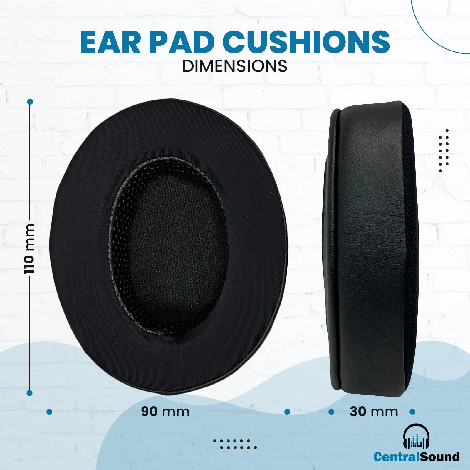 CentralSound Premium XL Upgraded Memory Foam Ear Pad Cushions for Sony MDR 7506 MDR-CD900CST MDR-V6 MDR1A Headphones