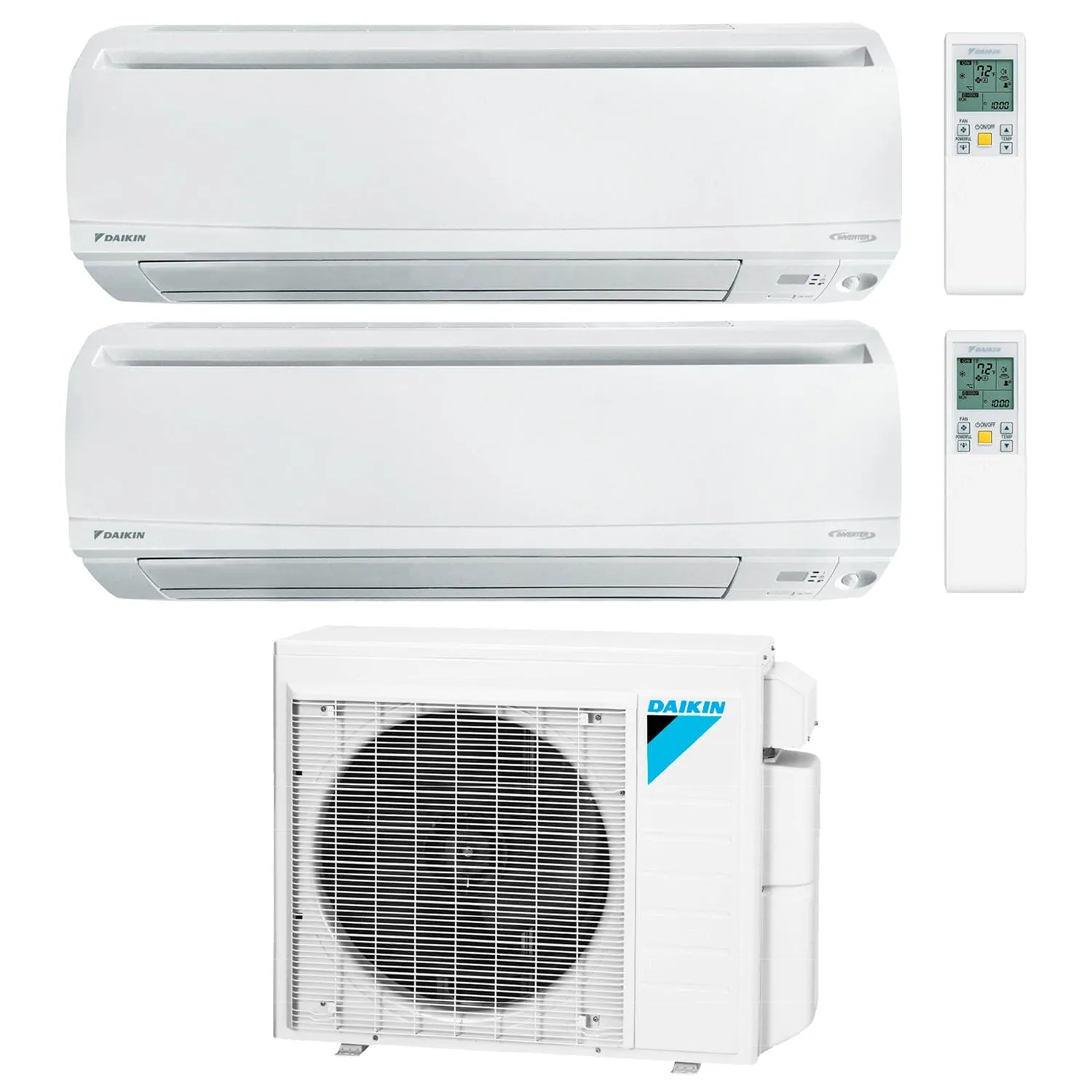 Daikin 2-Zone Wall Mounted Ductless Mini-Split 18000 BTU Heat Pump Air Conditioner 12k   12k - 16 SEER2