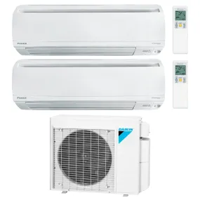 Daikin 2-Zone Wall Mounted Ductless Mini-Split 18000 BTU Heat Pump Air Conditioner 12k   12k - 16 SEER2