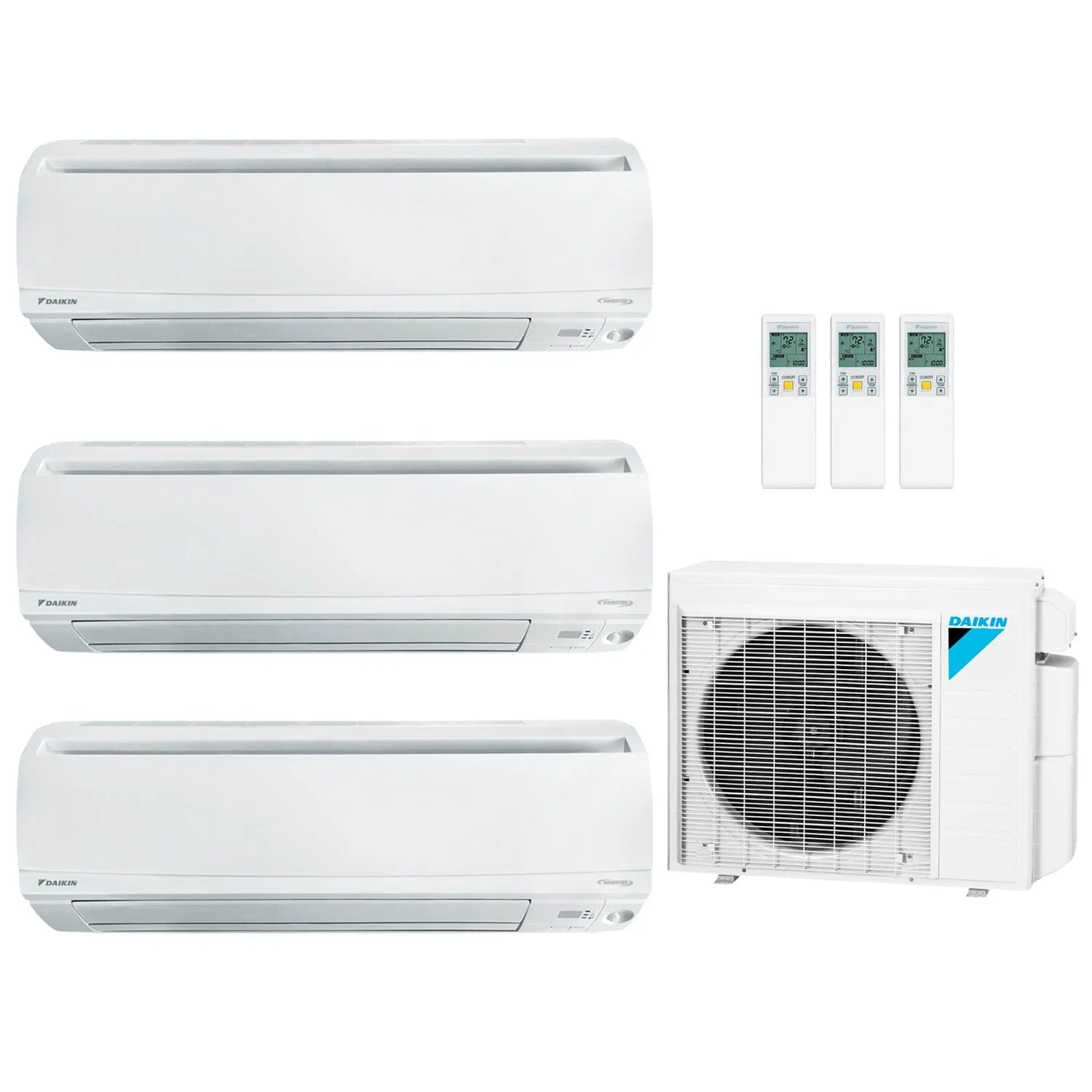 Daikin 3-Zone Wall Mounted Ductless Mini-Split 24000 BTU Heat Pump Air Conditioner 7k   12k   15k - 18 SEER2