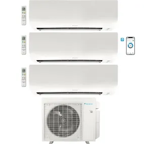 Daikin 3-Zone Wall Mounted Ductless Mini-Split 24,000 BTU Heat Pump Air Conditioner 7K   7K   12K - 21 SEER2 R32 Wi-Fi Enabled