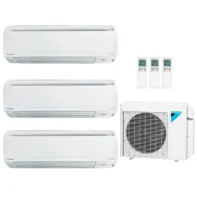 Daikin 3-Zone Wall Mounted Ductless Mini-Split 24000 BTU Heat Pump Air Conditioner 7k   9k   9k - 18 SEER2