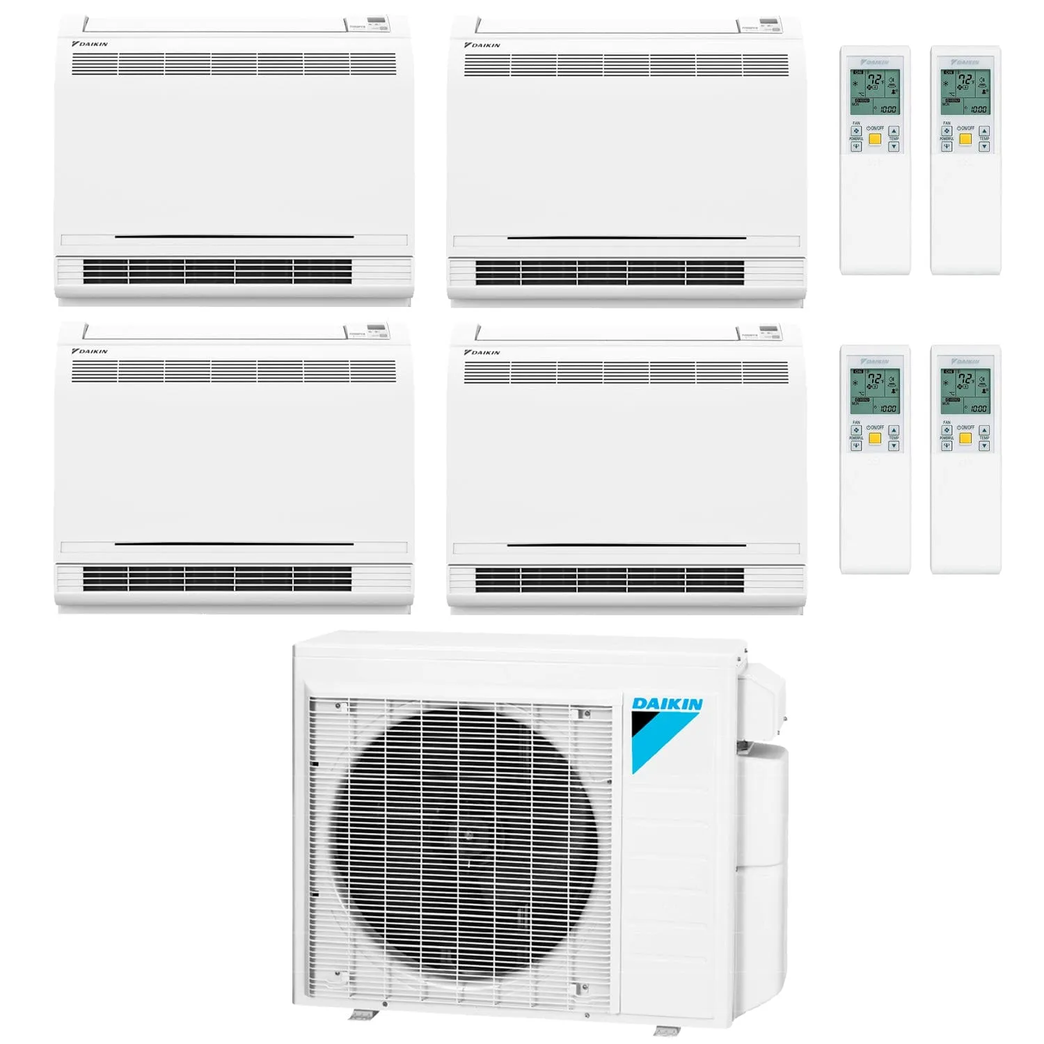 Daikin 4-Zone Floor Standing Ductless Mini-Split 36000 BTU Heat Pump Air Conditioner  9k   9k   12k   15k  - 18.1 SEER2