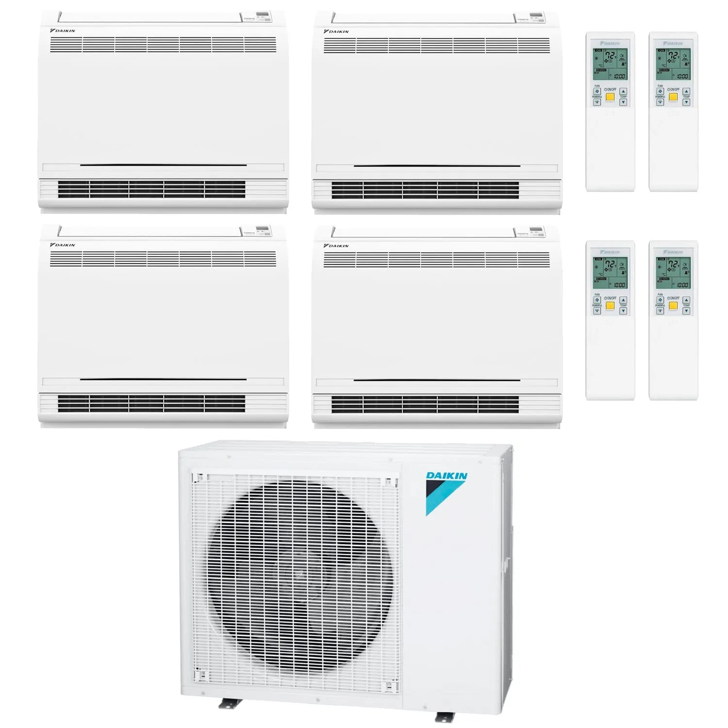 Daikin 4-Zone Floor Standing Ductless Mini-Split 48000 BTU Heat Pump Air Conditioner 9k   9k   15k   18k - 20.6 SEER2