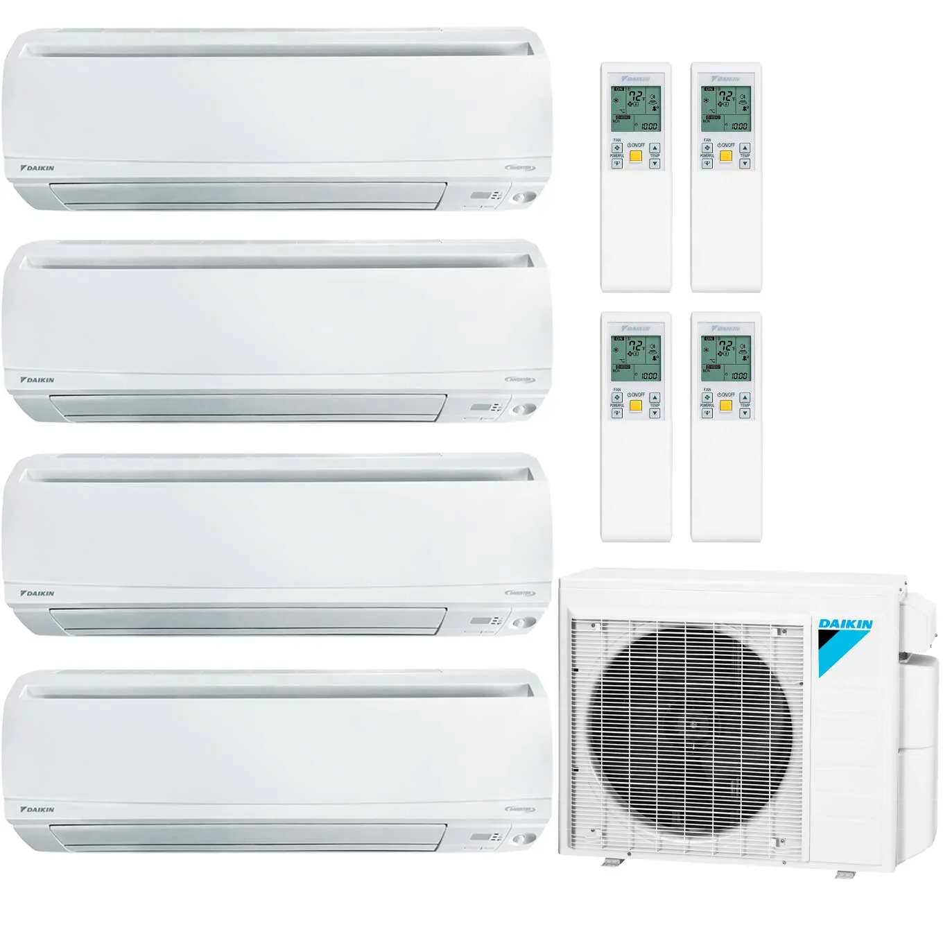 Daikin 4-Zone Wall Mounted Ductless Mini-Split 36000 BTU Heat Pump Air Conditioner 7k   9k   15k   15k - 18.1 SEER2