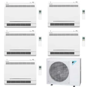 Daikin 5-Zone Floor Standing Ductless Mini-Split 48000 BTU Heat Pump Air Conditioner 9k   9k   12k   12k   12k - 20.6 SEER2