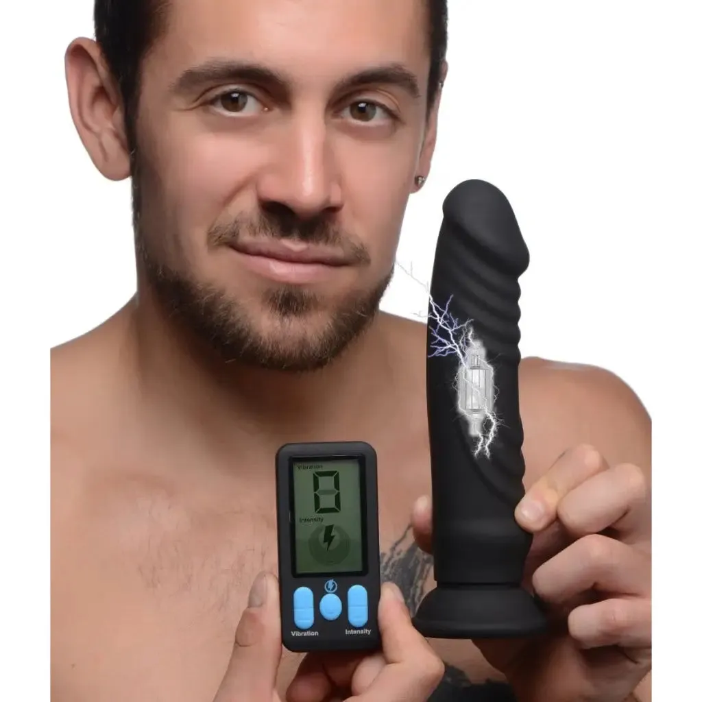 E-stim Pro 5x Vibrating Dildo With Remote Control