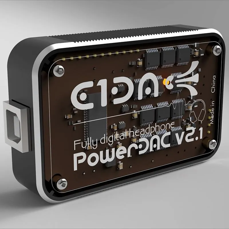 E1DA  PowerDAC v2.1 Headphone Amp PEQ DSP BLE DAC with 2.5/3.5 Adapter and Cables