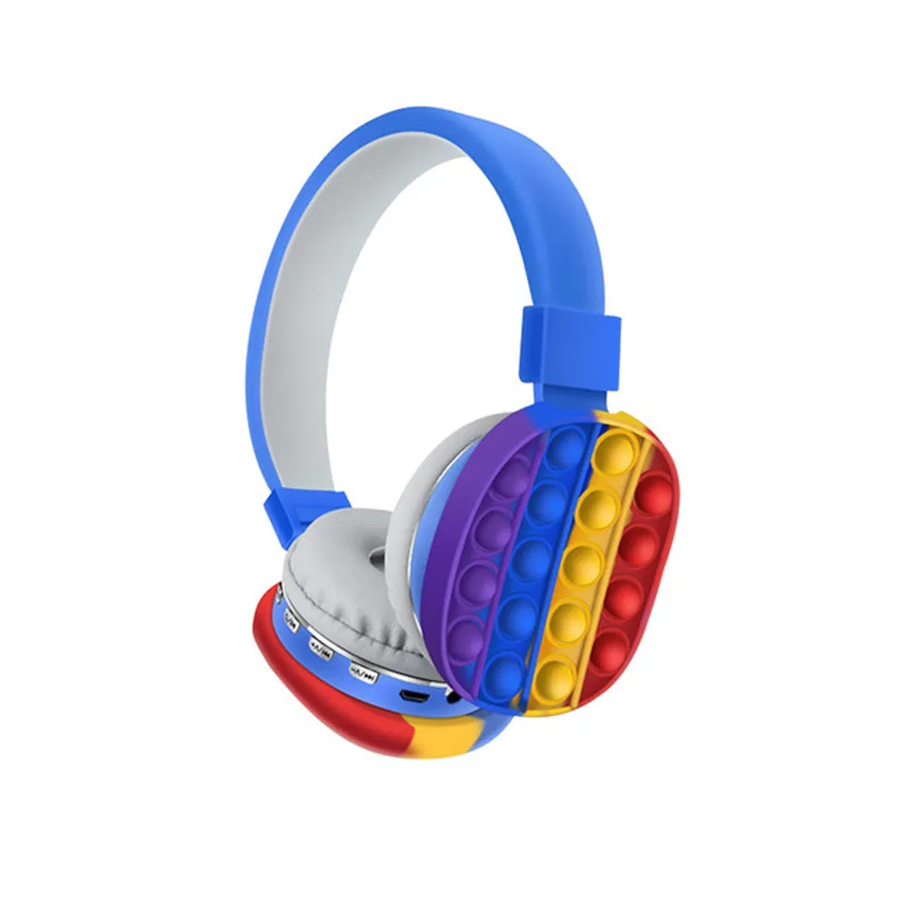 Head-Mounted Foldable Children Cute Rainbow Bluetooth Stereo Headset