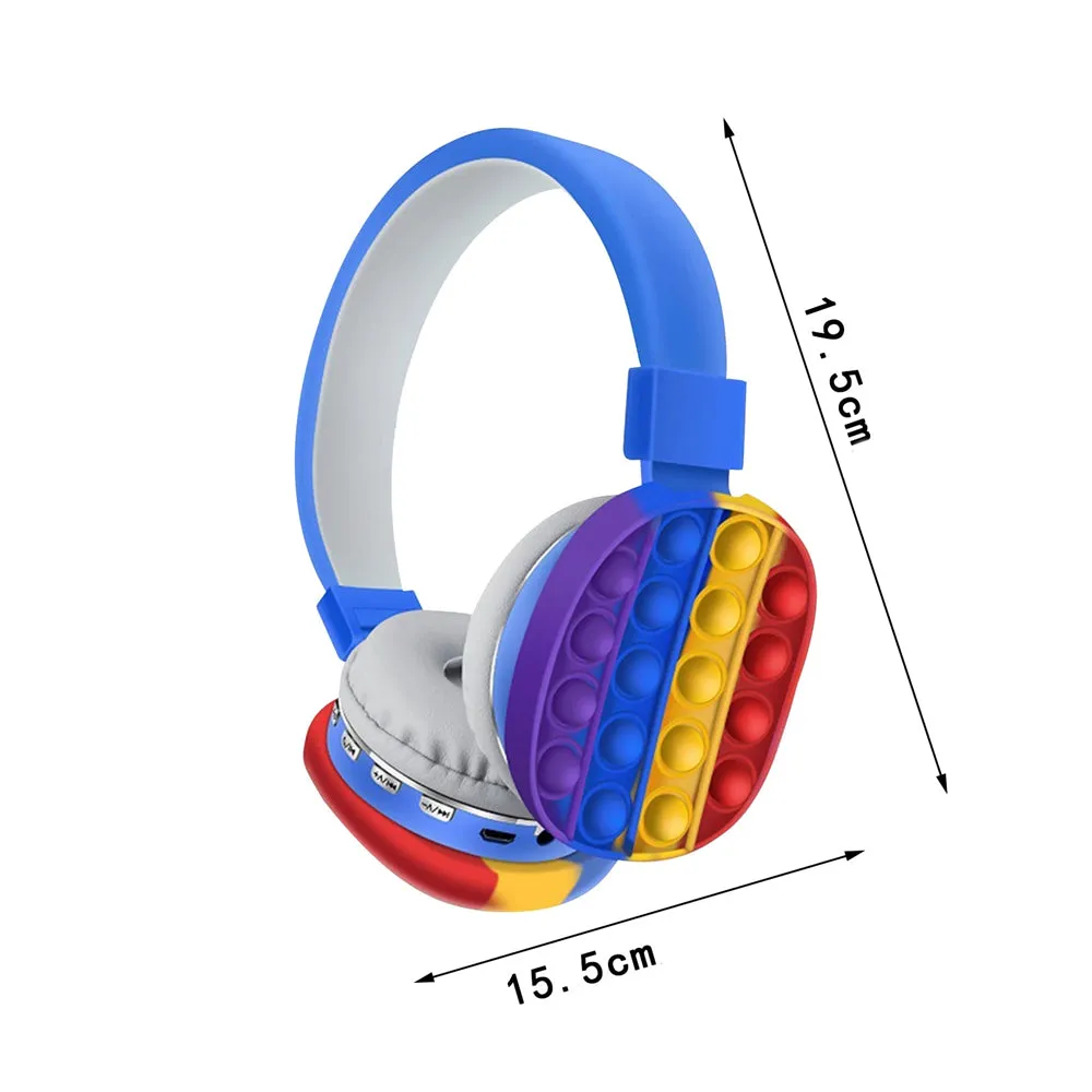 Head-Mounted Foldable Children Cute Rainbow Bluetooth Stereo Headset