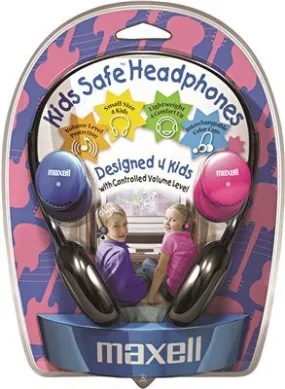 Kids Safe Headphones Pink/Blue/Silver