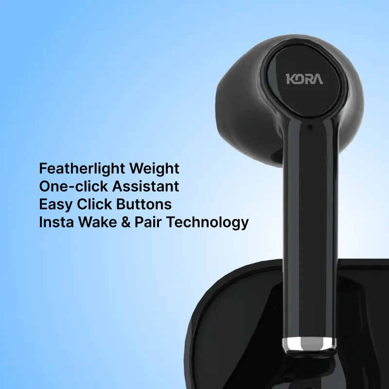 Kora Novapods Wireless 5.0 Earbuds with 13mm drivers, 60 Hours Playback, Type C Fast Charging