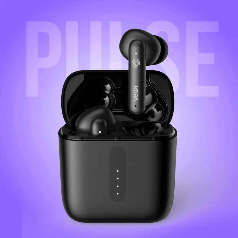 Kora Pulse 1.0 Wireless Earbuds with 8mm drivers, 40 Hours Playback, IPX4 Water Resistance, Smooth Touch Controls