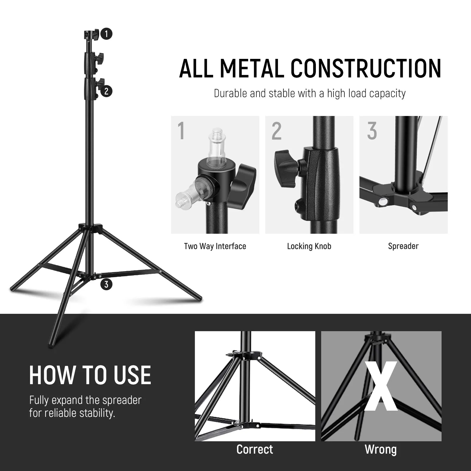 NEEWER NK-ST2860 Backdrop Stand Heavy Duty Background Support System