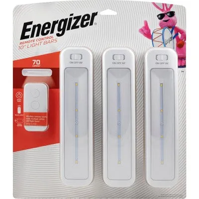 New - Energizer 9" 3pk 50 Lumens LED Cabinet Lights Bar with Remote White