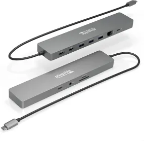 Plugable 11-In-1 USB-C Hub 100W USB-C Pass-Through, Laptop Docking Station Dual Monitor with 4K 60Hz HDMI, Compatible with Thunderbolt 4/3, USB-C Windows, Chromebooks, 1X USB-C, 3X USB, SD, Ethernet