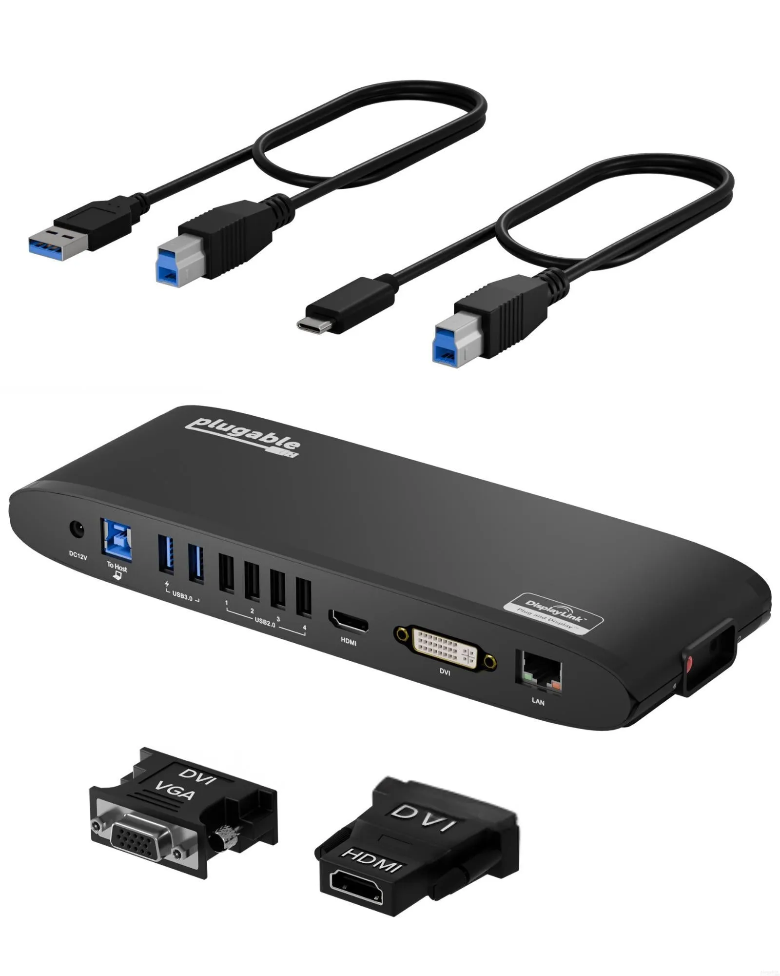 Plugable Universal Dual HDMI Monitor Docking Station for Dell, HP, Lenovo, Macbook