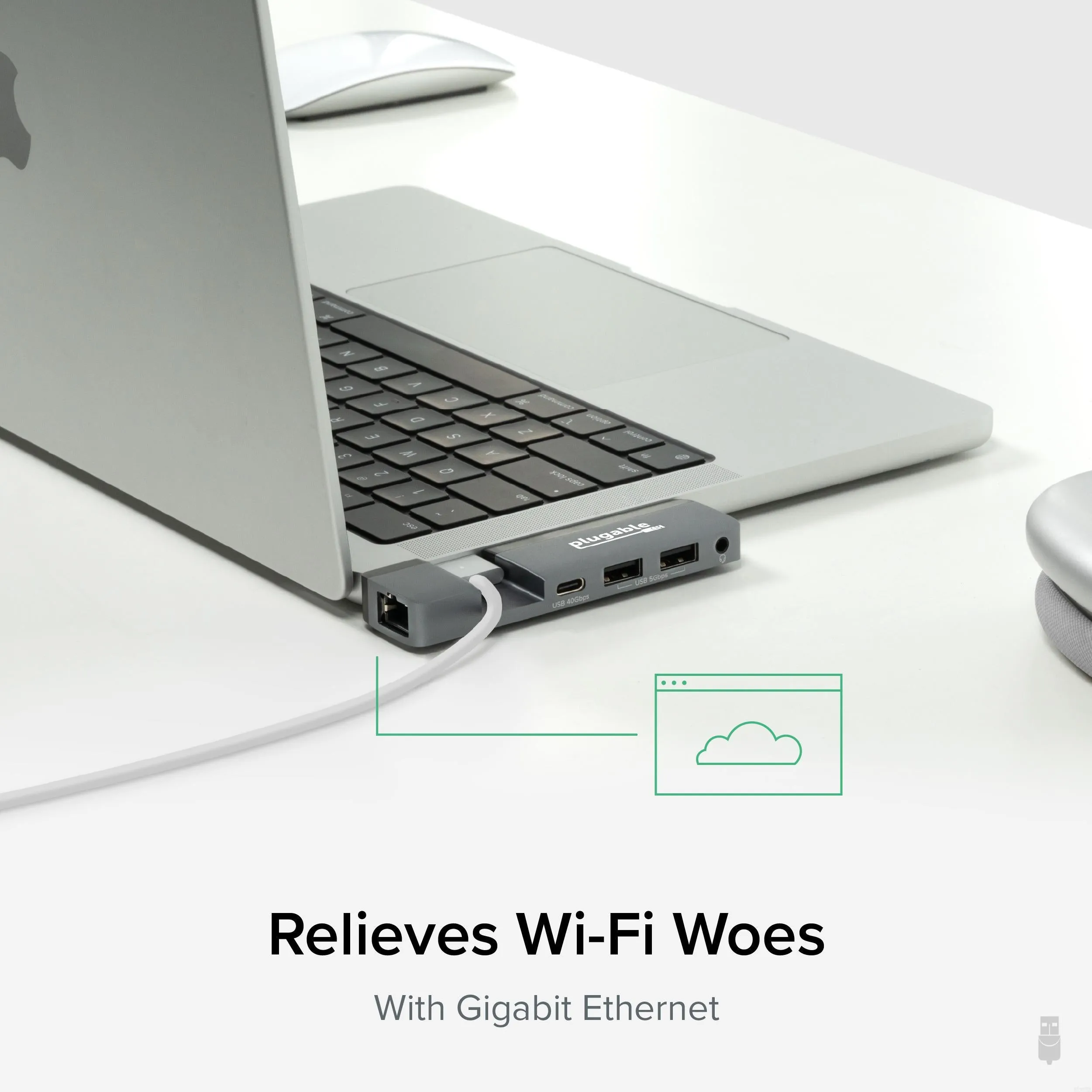 Plugable USB-C 5-in-1 Hub Designed for Apple MagSafe