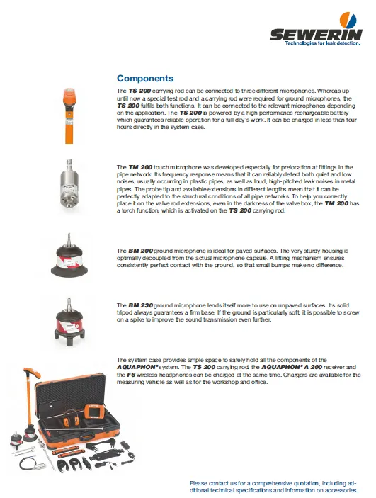 Sewerin Aquaphon A200 SDR Pro Wireless Acoustic Leak Locator Kits