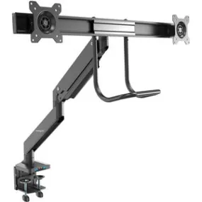 StarTech.com Desk Mount Dual Monitor Arm with USB & Audio, Slim Dual Monitor VESA Mount up to 32" (17.6lb/8kg) Displays, C-Clamp/Grommet