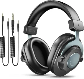 Studio Monitor Headphones for Recording Over Ear Wired Headphones for Podcast Monitoring, Streaming