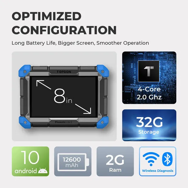 TOPDON - Phoenix Lite 2 - Compact Advanced-Level Professional Diagnostic Tool