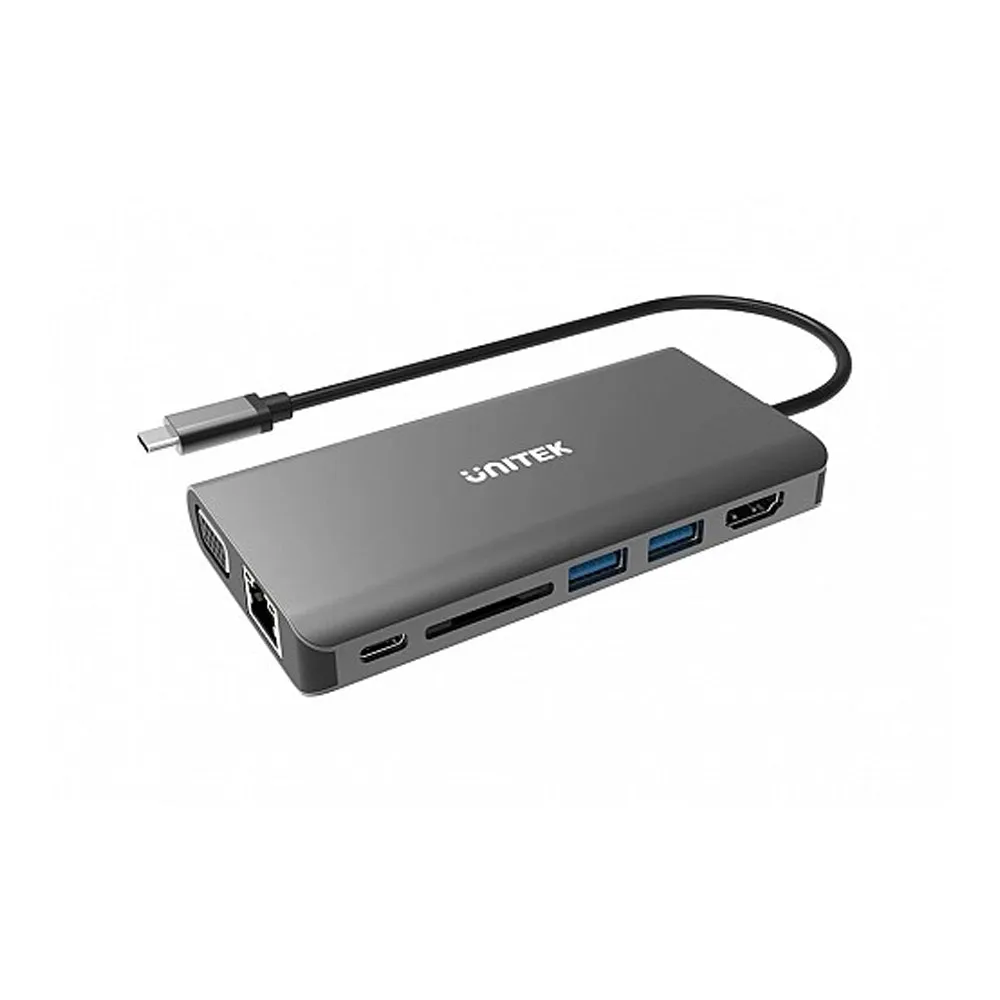 Unitek D1019A Type-C Hub USB3.1 with HDMI/VGA/GB/SD/PD100W